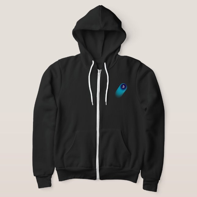 Bitcoin Art (Komet - Stil 1, Svart) T Shirt (Laydown)