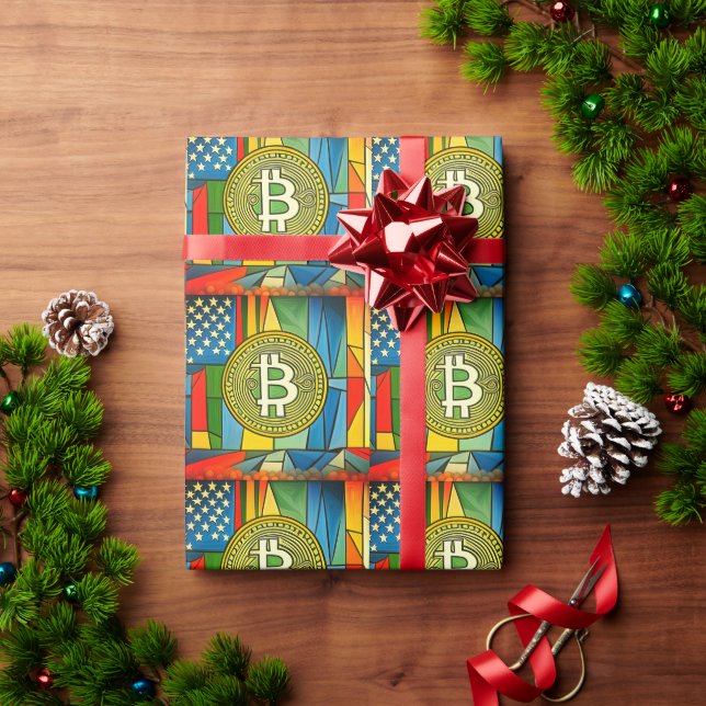 Bitcoin Art Presentpapper (Julgåva)
