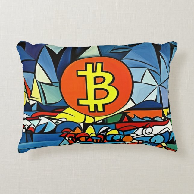 Bitcoin Art Prydnadskudde (Framsidan)