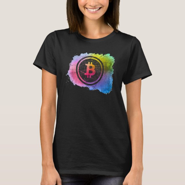 Bitcoin Art Trader Miner Hodl Token Crypto T Shirt (Framsida)