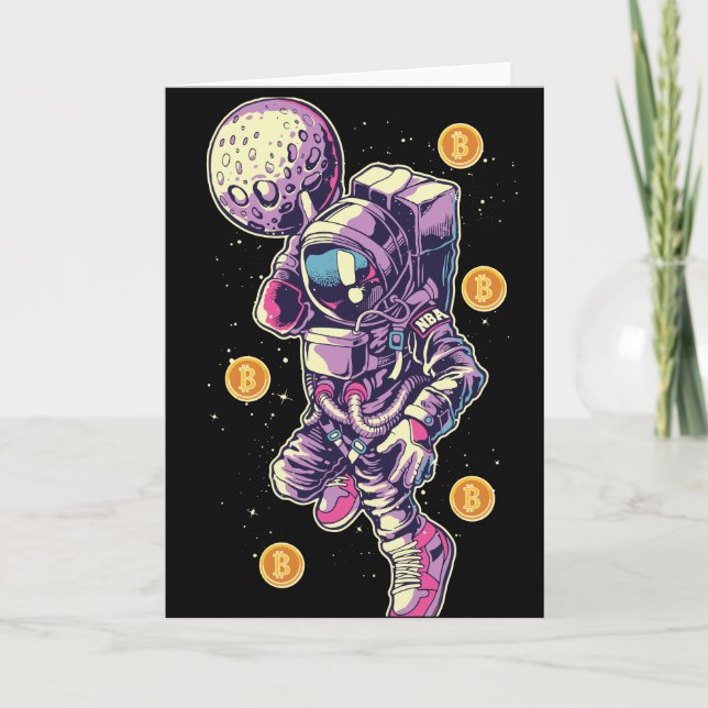 Bitcoin Astronaut - Bit Me QR-kod vi accepterar Bt Tack Kort (Framsida)