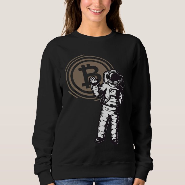 Bitcoin Astronaut  Cryptocurrency   BTC Crypto T Shirt (Framsida)