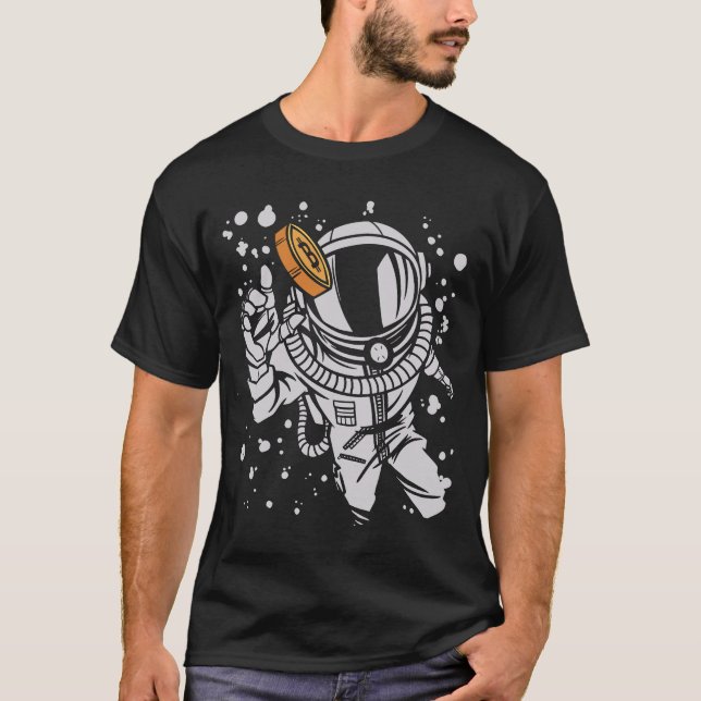 Bitcoin Astronaut Måne-Boy Hodler Cryptocurrency T Shirt (Framsida)