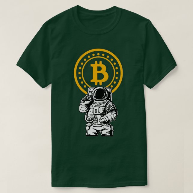 Bitcoin Astronaut Space Astronaut HödMåne T Shirt (Design framsida)