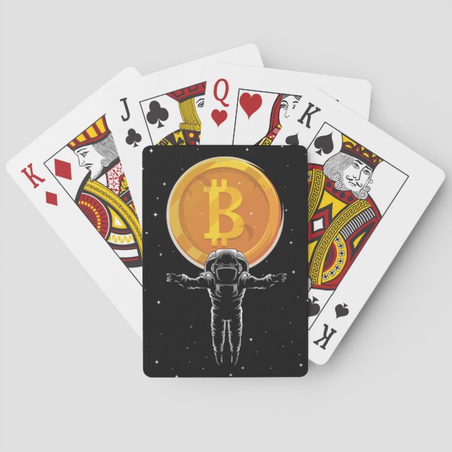 Bitcoin Astronaut till måne - Bitcoin Crypto Casinokort (Baksidan)