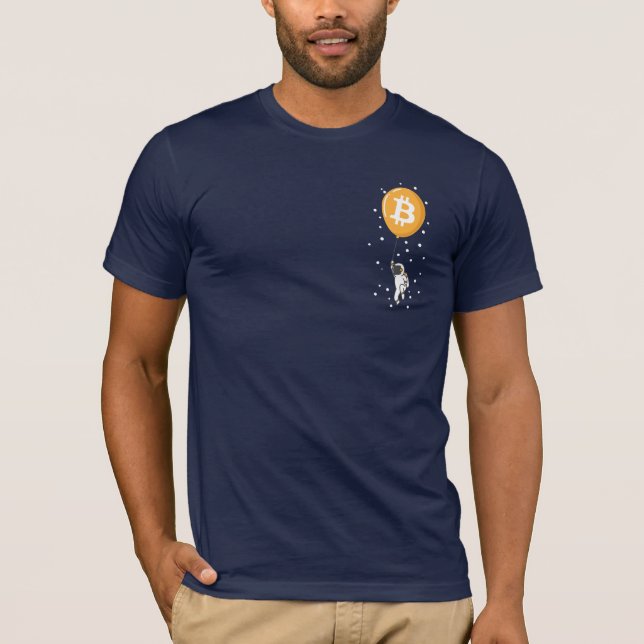 Bitcoin Astronaut till måne - Btc Crypto T Shirt (Framsida)