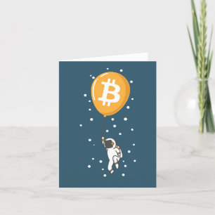 Bitcoin Astronaut till måne - Btc Crypto Tack Kort