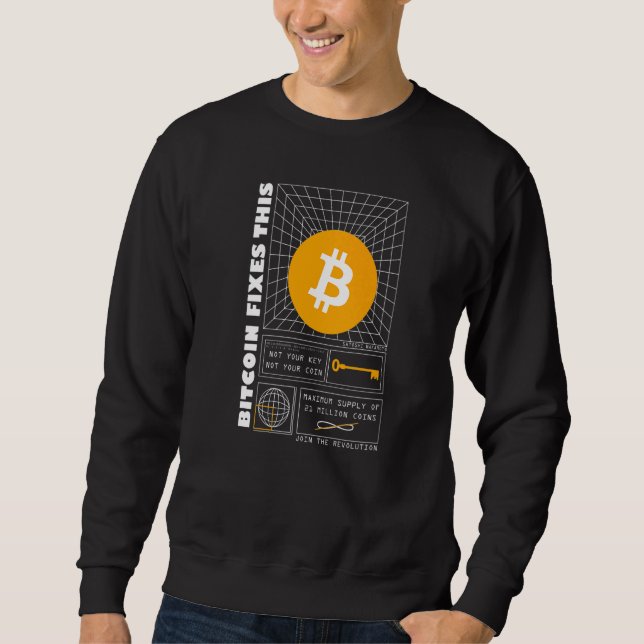 Bitcoin åtgärdar den här Futuristiskan för hyperbi Lång Ärmad Tröja (Framsida)
