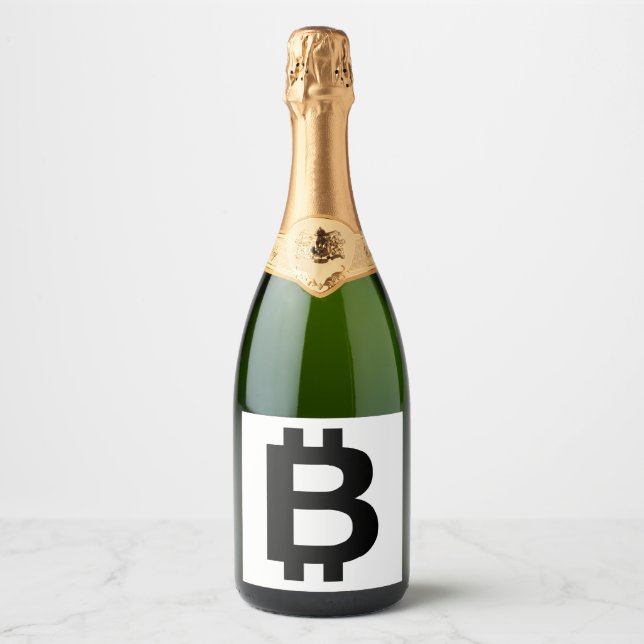 Bitcoin B Bold Sparkling Vin-etikett (Framsida)