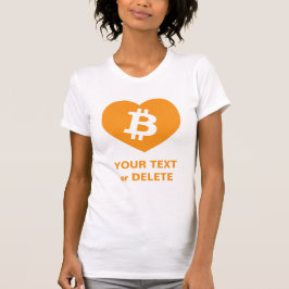 Bitcoin B i Orange Heart Women's Slim Fit T Shirt