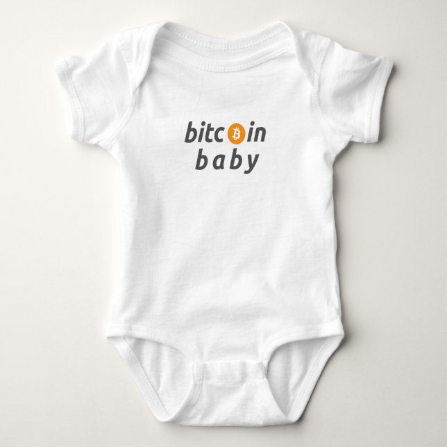 Bitcoin Baby Bodysuit T Shirt (Framsida)
