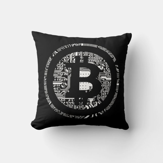 Bitcoin Black edition Kudde (Framsida)