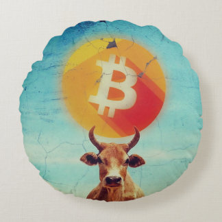 Bitcoin Bold Bull Rund Kudde