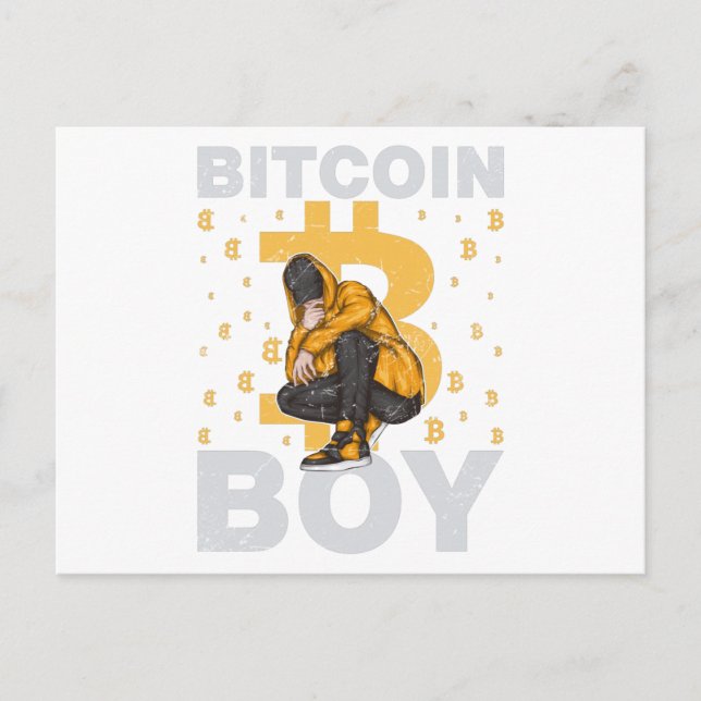 Bitcoin Boy Vykort (Framsida)