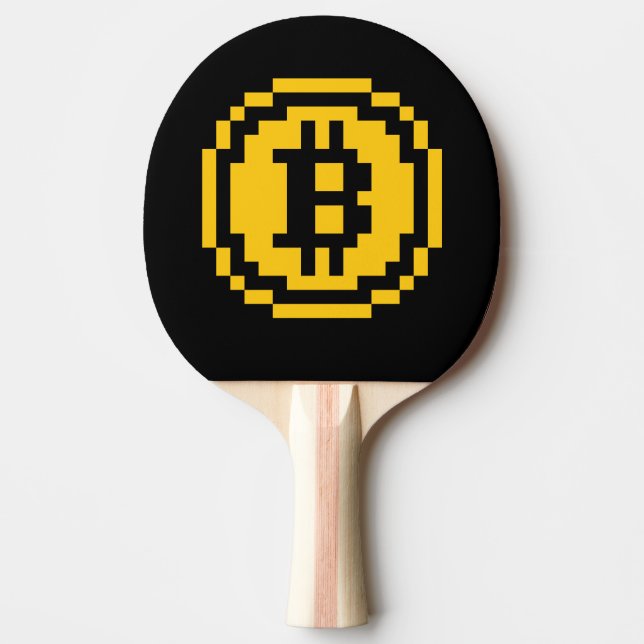 Bitcoin BTC 8-Bit Logotyp | Ping Pong Paddle Pingisracket (Framsidan)