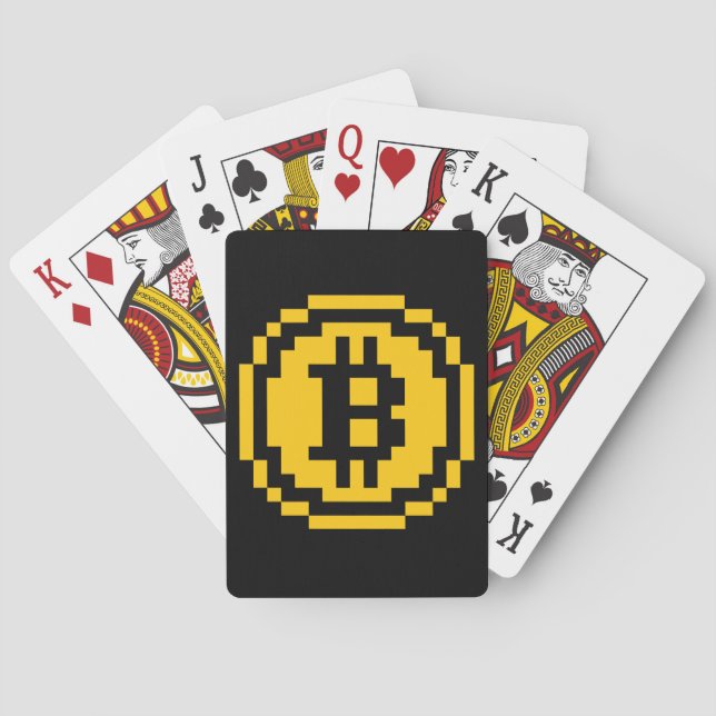 Bitcoin BTC 8-Bit Logotyp | Spelkort (Baksidan)