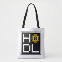 Bitcoin BTC 8-Bit Square HODL | Tote Bag