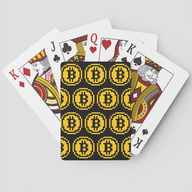 Bitcoin BTC 8-Bitars logotyp | Bicycle® spelkort (Baksidan)