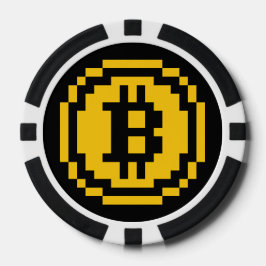 Bitcoin BTC 8-Bitars logotyp | Pokerchips Poker Marker