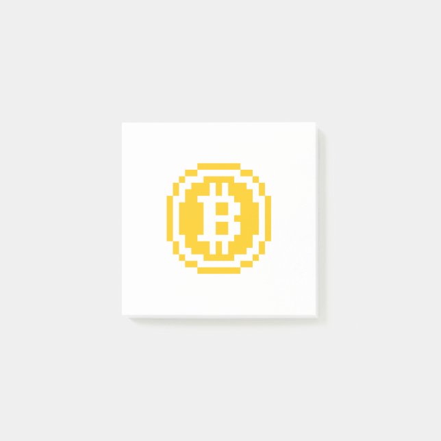 Bitcoin BTC 8-Bitars logotyp | Post-it-lappar Post-it Block (Framsida)