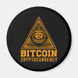 Bitcoin BTC All Seeing Eye Crypto Illuminati Gift Magnet