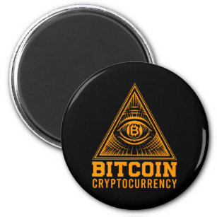 Bitcoin BTC All Seeing Eye Crypto Illuminati Gift Magnet