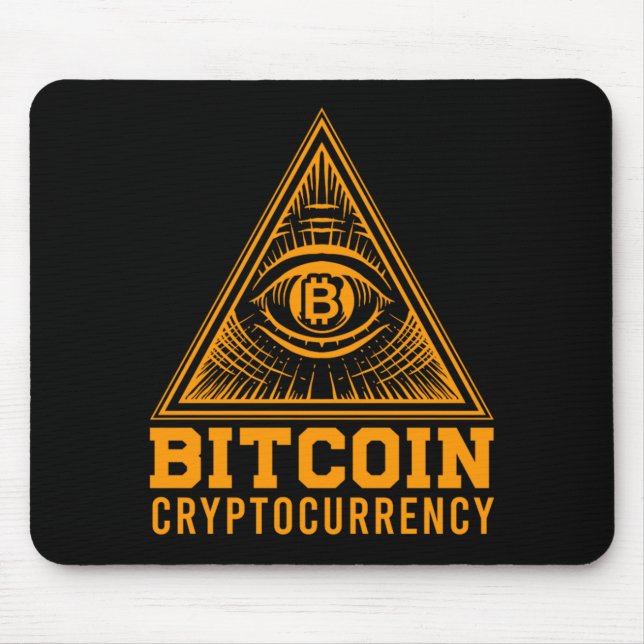 Bitcoin BTC All Seeing Öga Crypto Illuminati Gift Musmatta (Framsidan)
