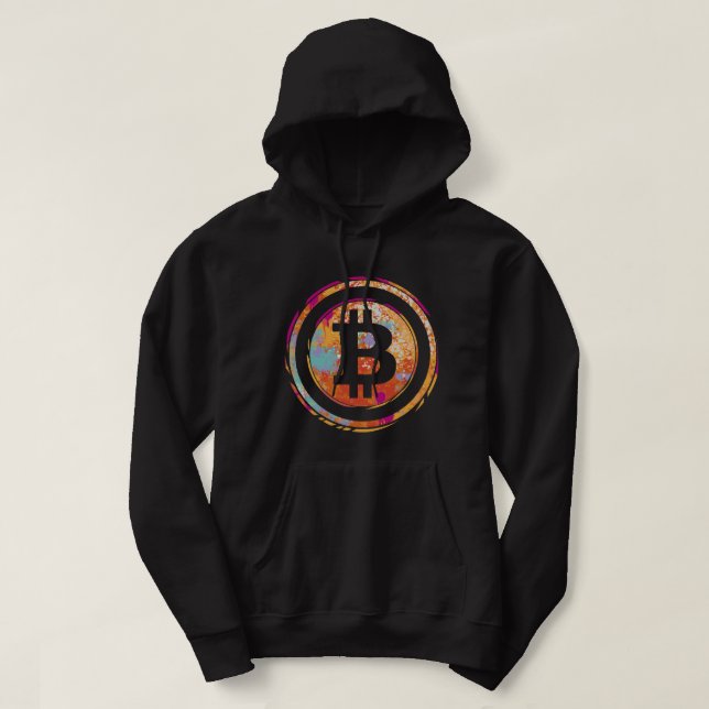BITCOIN BTC Coinholder Crypto Crypto Holder Blockc Hoodie (Design framsida)