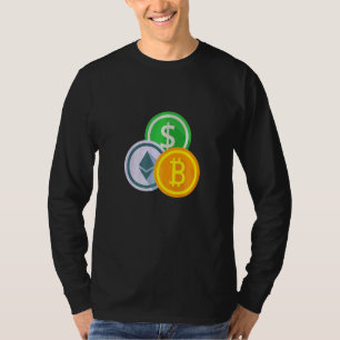 Bitcoin BTC Crypto Kryptovaluta Liten Bröstkorg Mä T Shirt