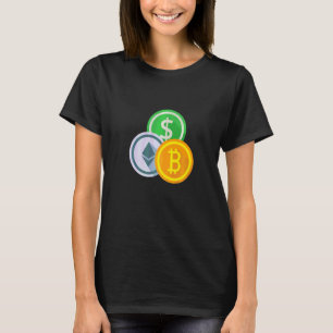 Bitcoin BTC Crypto Kryptovaluta Liten Bröstkorg Mä T Shirt