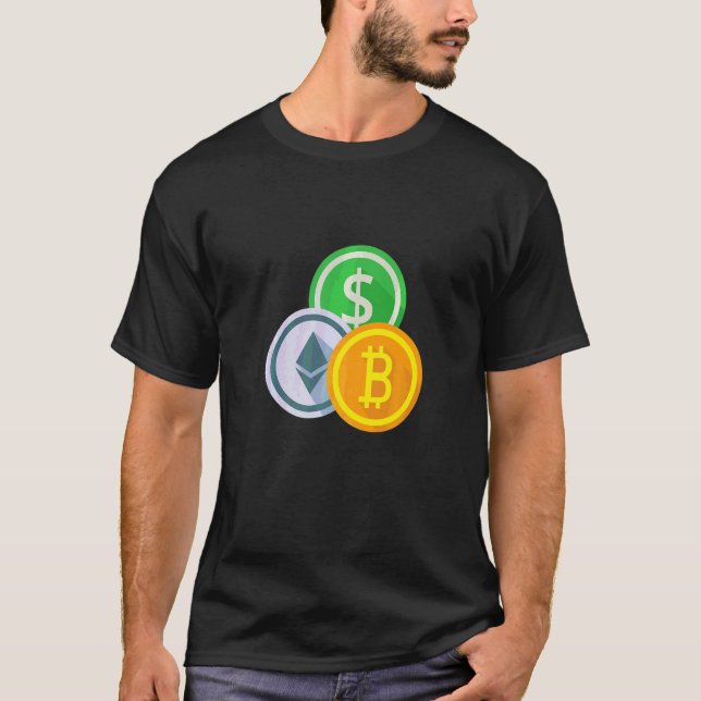 Bitcoin BTC Crypto Kryptovaluta Liten Bröstkorg Mä T Shirt (Framsida)