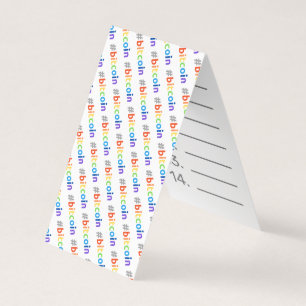 Bitcoin #BTC Rainbow Design Seed Card Mnemonic Visitkort