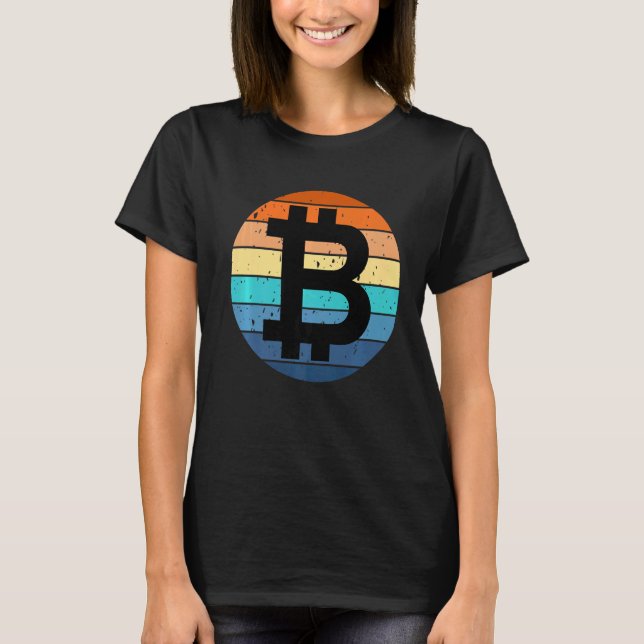 Bitcoin Btc Sunset Crypto Meme Hodl Cryptocurrency T Shirt (Framsida)