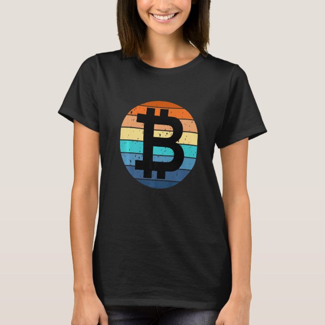 Bitcoin Btc Sunset Crypto Meme Hodl Cryptocurrency T Shirt (Framsida)