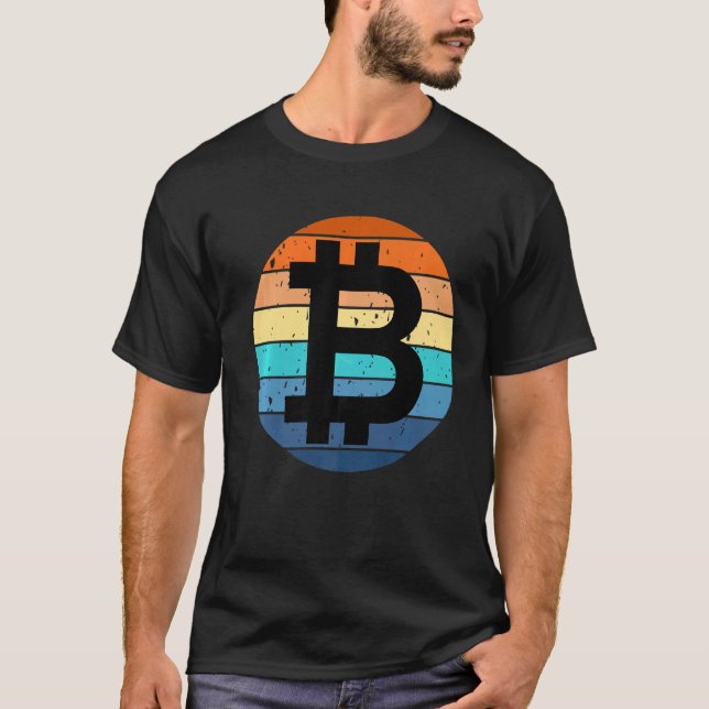 Bitcoin Btc Sunset Crypto Meme Hodl Cryptocurrency T Shirt (Framsida)