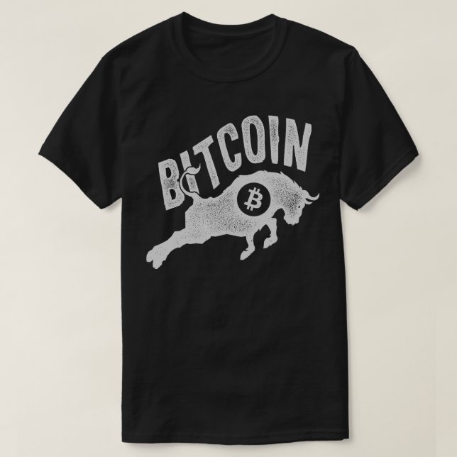 Bitcoin Bull BTC Crypto Currency Traders Blockchai T Shirt (Design framsida)