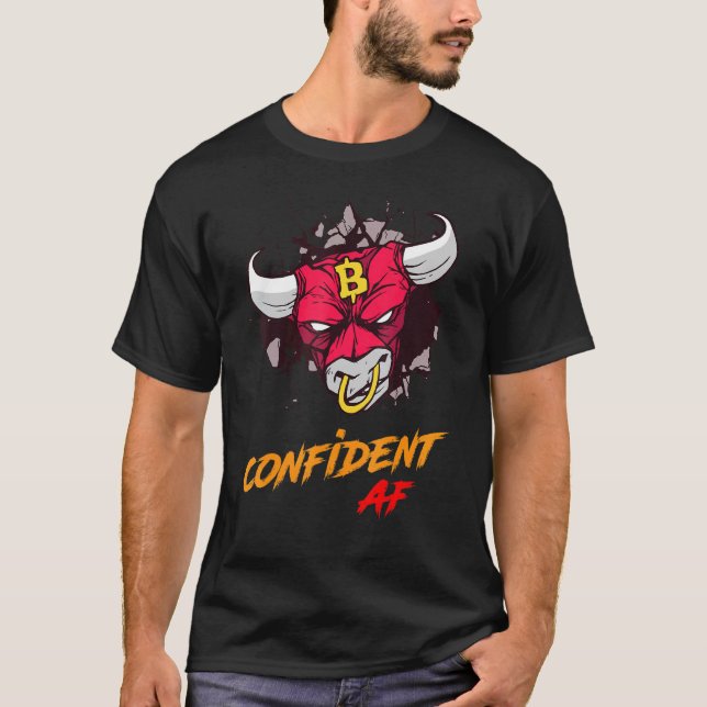 Bitcoin Bull Confident Cryptocurreny Blockchain B T Shirt (Framsida)