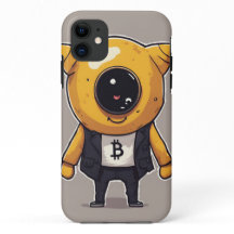 Bitcoin Character iPhone 11 Fodral - Whimsical och