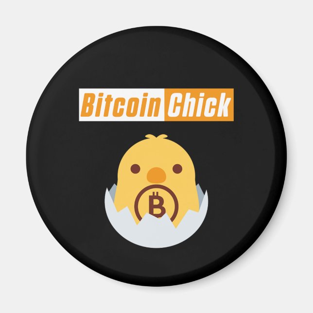Bitcoin Chick Crypto BTC Cryptocurrency Miner Gift Magnet (Framsidan)