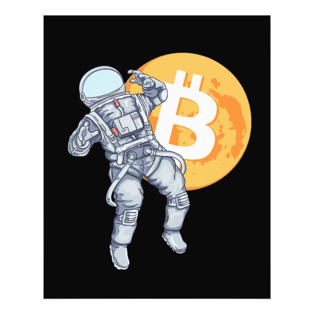 BITCOIN - Crypto Astronaut - till Måne Fototryck (Framsidan)