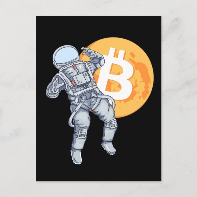 BITCOIN - Crypto Astronaut - till Måne Helg Vykort (Framsida)