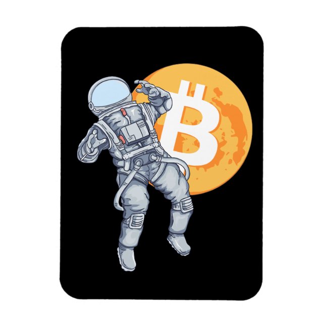 BITCOIN - Crypto Astronaut - till Måne Magnet (Vertikal)