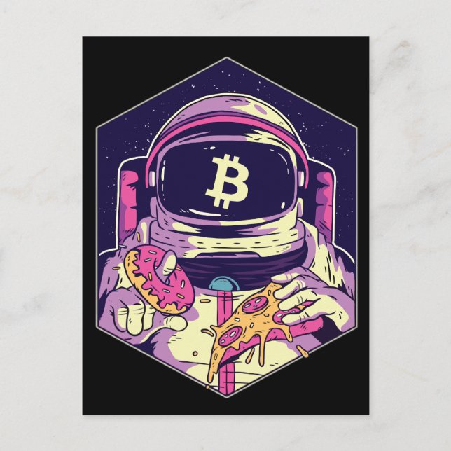 BITCOIN-Crypto Astronaut Vykort (Framsida)
