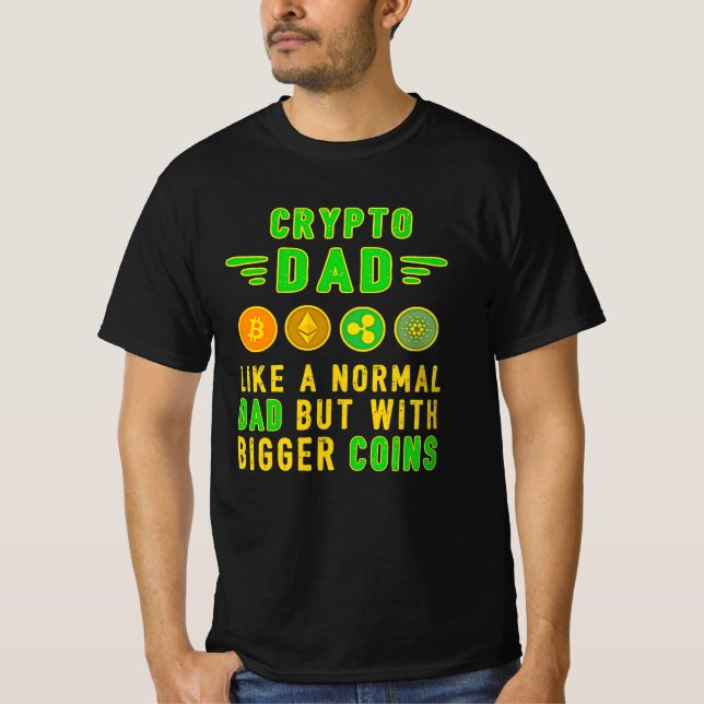 Bitcoin Crypto Far Pappa Trader Crypto T Shirt (Framsida)