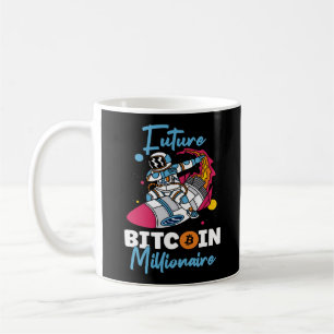 Bitcoin Crypto Future Bitcoin Millionaire Rocket Kaffemugg