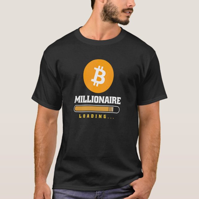Bitcoin Crypto Miljonär Laddar  Kryptovaluta T Shirt (Framsida)