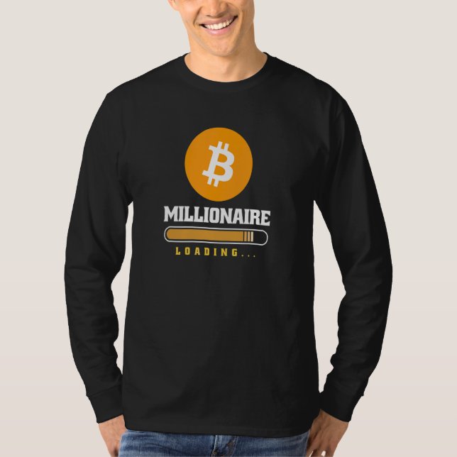 Bitcoin Crypto Miljonär Laddar  Kryptovaluta T Shirt (Framsida)