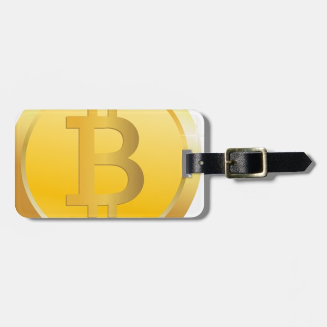 Bitcoin Cryptocurrency Bagagebricka (Horisontell Framsida)