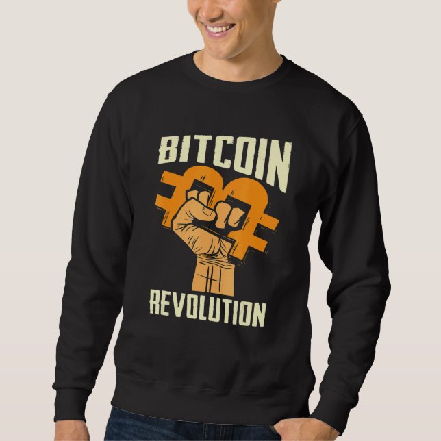 Bitcoin Cryptocurrency BTC Revolution Bitcoin Trad Lång Ärmad Tröja (Framsida)