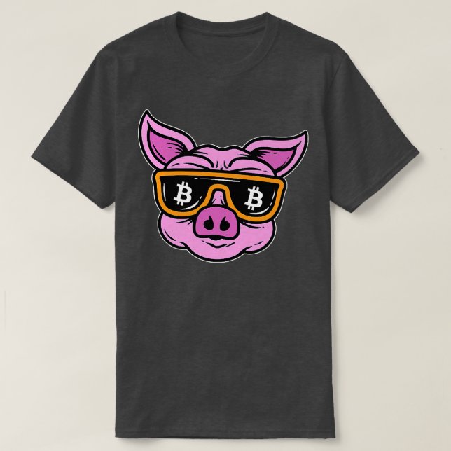 Bitcoin Cryptocurrency Gris i Sunglass Premium T Shirt (Design framsida)